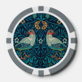 William Morris - Vögel und Blumenmuster Pokerchips (Vorderseite)