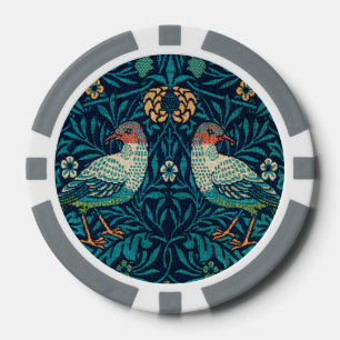 William Morris - Vögel und Blumenmuster Pokerchips
