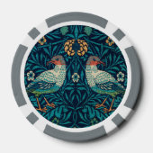 William Morris - Vögel und Blumenmuster Pokerchips (Rückseite)