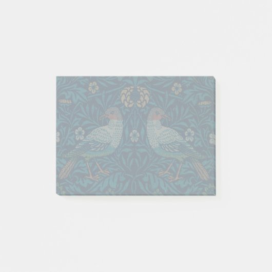 William Morris - Vögel und Blumenmuster Post-it Klebezettel (Vorderseite)