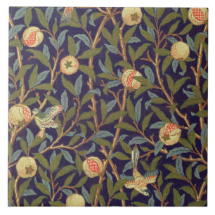 William Morris Vogel und Granatapfel Antikes Flora Fliese