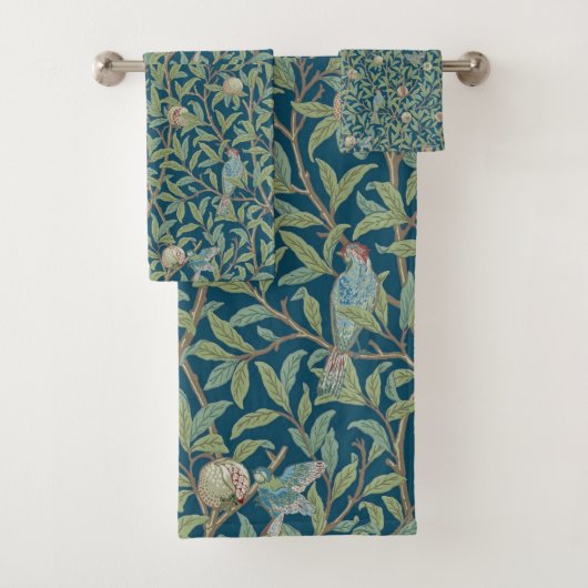 William Morris "Vogel und Granatapfel" Badhandtuch Set (Insitu)