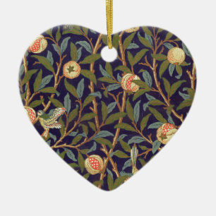 William Morris Vogel und Granatapfel Keramik Ornament