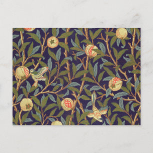 William Morris Vogel und Granatapfel Postkarte