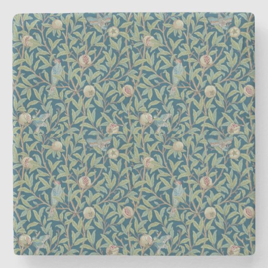 William Morris "Vogel und Granatapfel" Steinuntersetzer (Vorderseite)