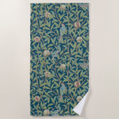 William Morris "Vogel und Granatapfel" Strandtuch (Vorderseite)