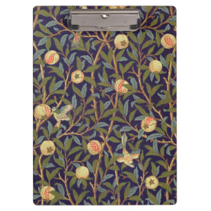 William Morris Vogel und Granatapfel Vintage-Kunst Klemmbrett
