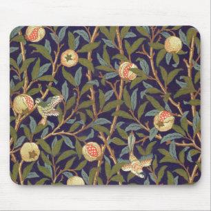 William Morris Vogel und Granatapfel Vintage-Kunst Mousepad