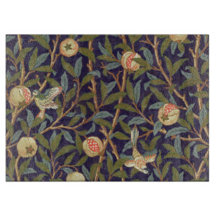 William Morris Vogel und Granatapfel Vintage-Kunst Schneidebrett