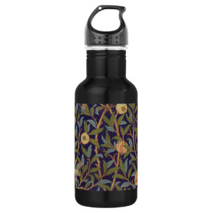 William Morris Vogel und Granatapfel Vintage-Kunst Trinkflasche