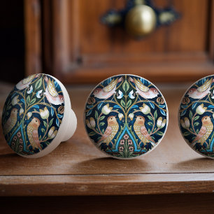 William Morris Vögel und Tulpen Jugendstil Keramikknauf