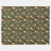 William Morris Wald Blumen Hasen Weihnachten Fleecedecke (Vorderseite (Horizontal))