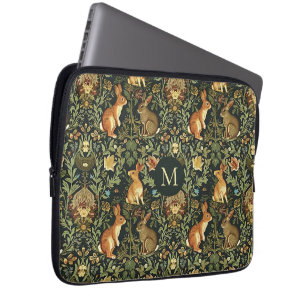 William Morris Wald Blumen Hasen Weihnachten Laptopschutzhülle