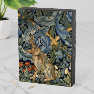 William Morris Wald Rabbit Floral Art Nouveau Holzkisten Schild