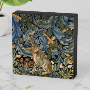 William Morris Wald Rabbit Floral Art Nouveau Holzkisten Schild