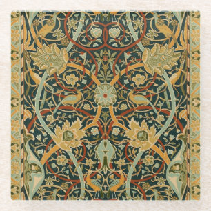 William Morris Wald-Tapetenmuster: Vintage Glasuntersetzer
