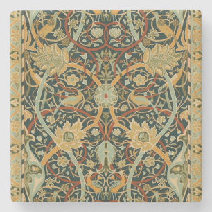 William Morris Wald-Tapetenmuster: Vintage Steinuntersetzer