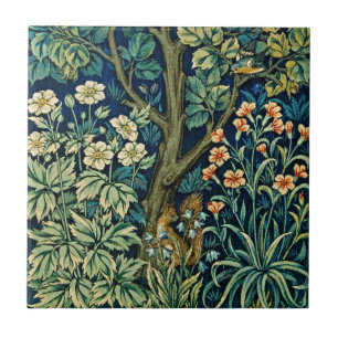 William Morris Wald-Wildtier-Blumen-Keramikfliese Fliese