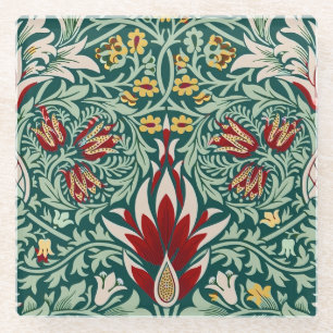William Morris Waldgrünes Blumen-Wallpaper Glasuntersetzer