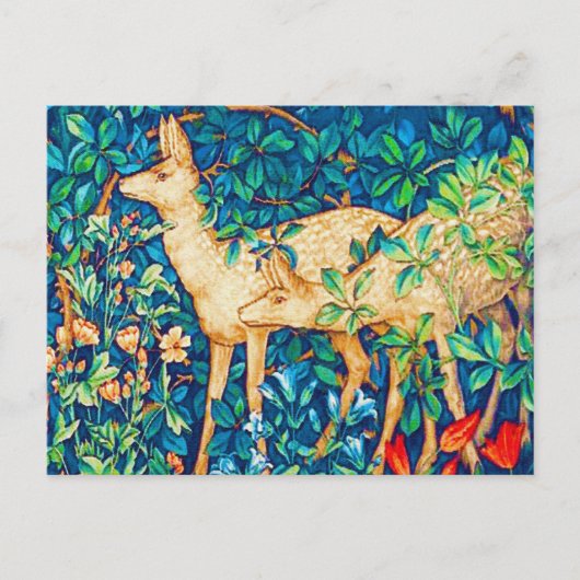 William Morris Waldhirsch-Tapetendruck Postkarte (Vorderseite)