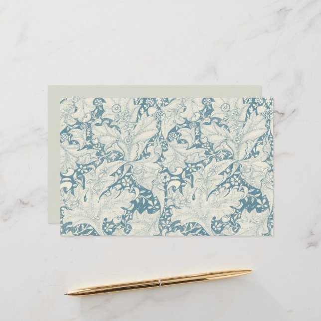 William Morris Wallflower Blue Damask (Vorderseite/Rückseite Beispiel)