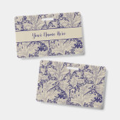 William Morris Wallflower Blue Damask Ausweis (Vorder- & Rückseite)