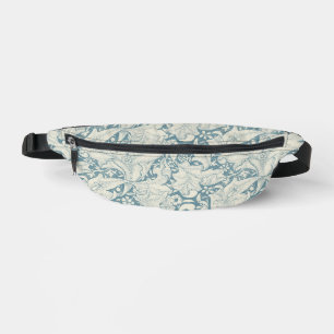 William Morris Wallflower Blue Damask Bauchtasche