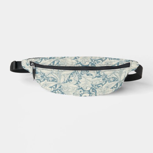 William Morris Wallflower Blue Damask Bauchtasche (Vorderseite)