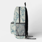 William Morris Wallflower Blue Damask Bedruckter Rucksack (Rechts)