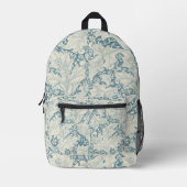 William Morris Wallflower Blue Damask Bedruckter Rucksack (Vorderseite)