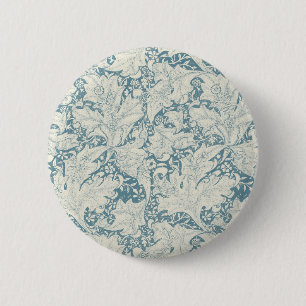 William Morris Wallflower Blue Damask Button