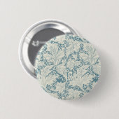 William Morris Wallflower Blue Damask Button (Vorne & Hinten)