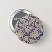 William Morris Wallflower Blue Damask Button (Vorne & Hinten)