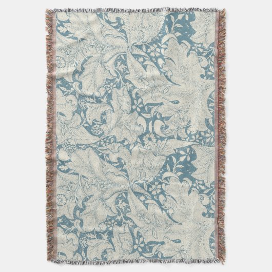 William Morris Wallflower Blue Damask Decke (Vorderseite Vertikal)