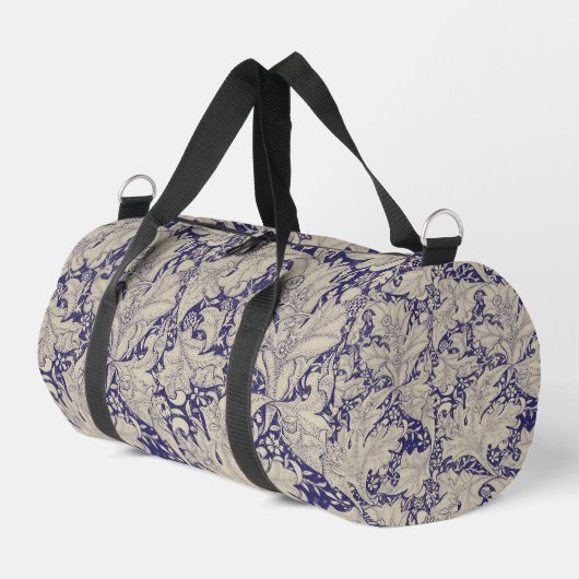 William Morris Wallflower Blue Damask Duffle Bag (Linke Seite)