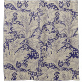William Morris Wallflower Blue Damask Duschvorhang (Vorderseite)