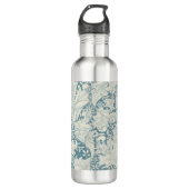 William Morris Wallflower Blue Damask Edelstahlflasche (Vorderseite)
