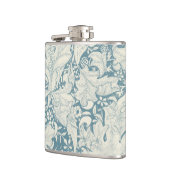 William Morris Wallflower Blue Damask Flachmann (Links)