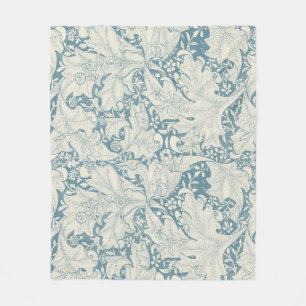 William Morris Wallflower Blue Damask Fleecedecke