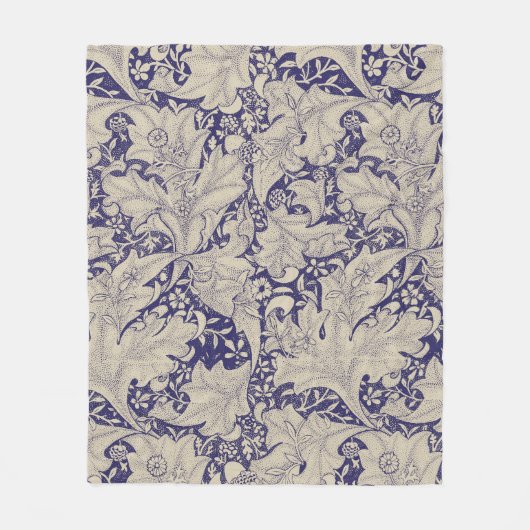 William Morris Wallflower Blue Damask Fleecedecke (Vorderseite)