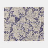 William Morris Wallflower Blue Damask Fleecedecke (Vorderseite (Horizontal))