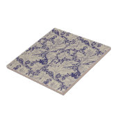 William Morris Wallflower Blue Damask Fliese (Seite)