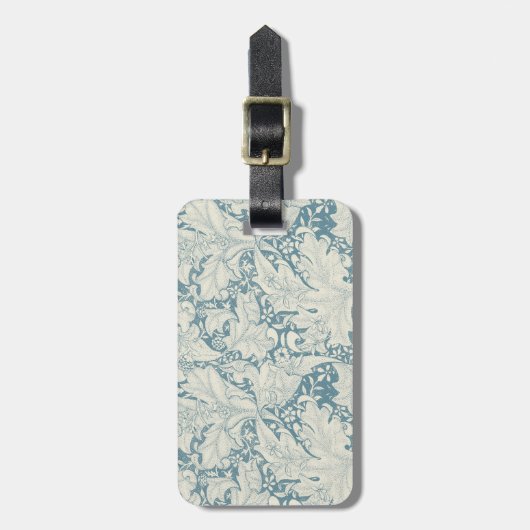 William Morris Wallflower Blue Damask Gepäckanhänger (Vorderseite vertikal)