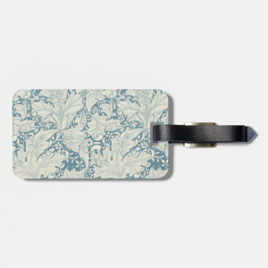 William Morris Wallflower Blue Damask Gepäckanhänger (Rückseite horizontal)