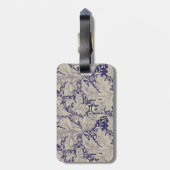 William Morris Wallflower Blue Damask Gepäckanhänger (Rückseite vertikal)