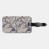 William Morris Wallflower Blue Damask Gepäckanhänger (Rückseite horizontal)