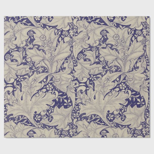 William Morris Wallflower Blue Damask Geschenkpapier (Flach)