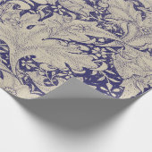 William Morris Wallflower Blue Damask Geschenkpapier (Ecke)