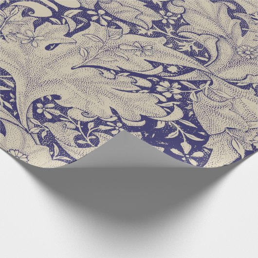 William Morris Wallflower Blue Damask Geschenkpapier (Ecke)