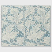 William Morris Wallflower Blue Damask Geschenkpapier (Flach)